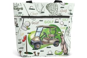 84hoods Large Tote Bag for Women for Work with Pockets and Zipper. Shoulder Bag Gift for Golf Players, Golf Lovers.