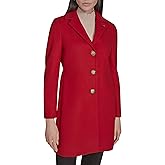 Calvin Klein Women's Classic Faux Wool Overcoat – Long Button Front Winter Jacket