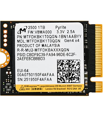 Amazon.com: Micron SSD 1TB M.2 2230 1.181 in NVMe PCIe 4.0 Gen4 x4