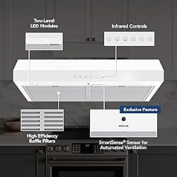 Broan-NuTone GLA3304WW Glacier 30-Inch 490 MAX