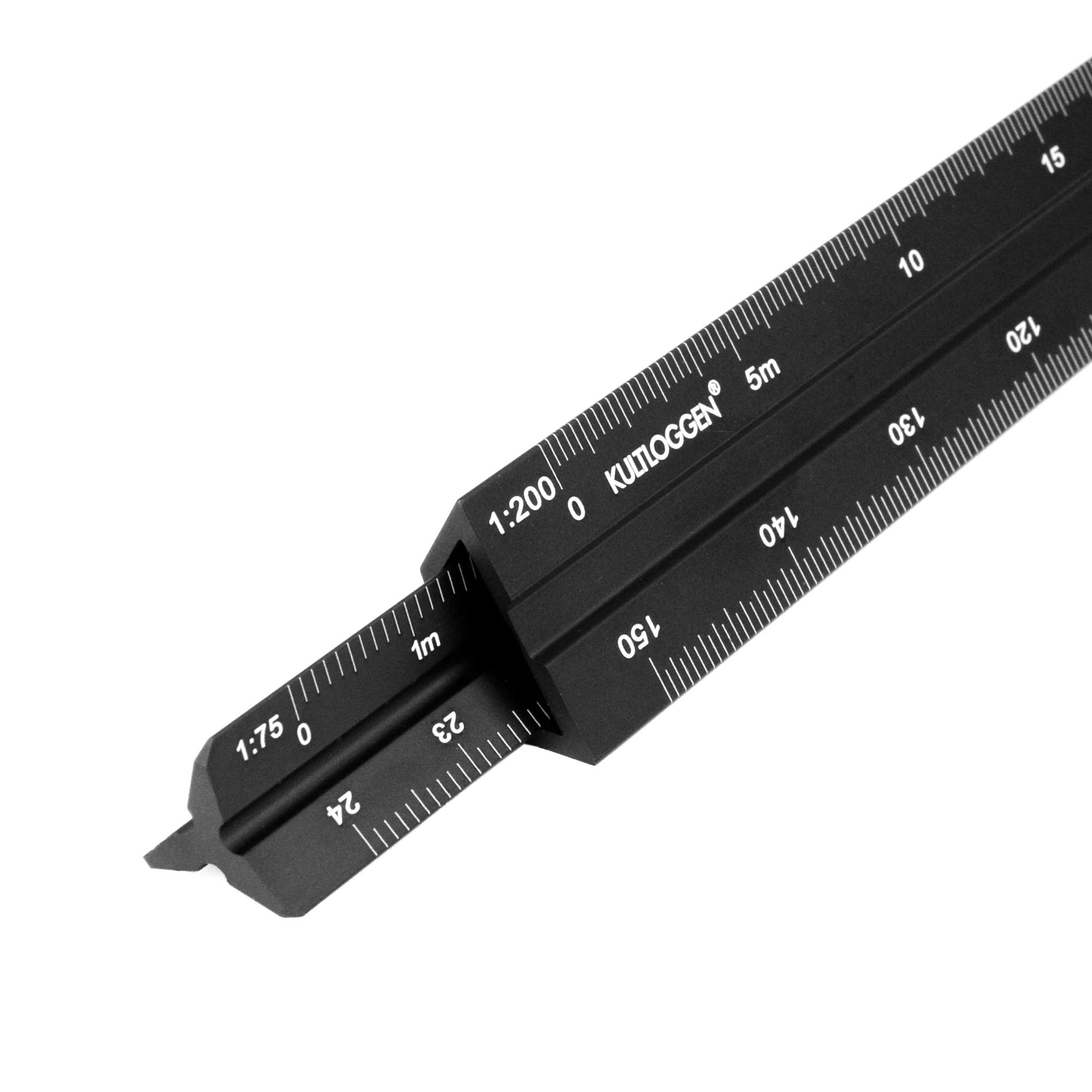 2 pcs. Scale Ruler Triangular Aluminum Laser Engraved