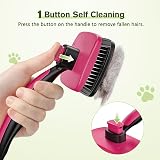 Pecute Self-Cleaning Slicker Brush for Dogs & Cats Pink view 3