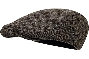 STARANCE Men's Flat Cap Wool Tweed Driving Irish Newsboy Hat