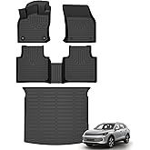 AZYT Floor Mats & Cargo Liner for Volkswagen Tiguan 2018-2024 All Weather Automotive TPE Liners Set Anti-Slip Waterproof Floor Liners Accessories (Car Mats+Trunk Mat) Black