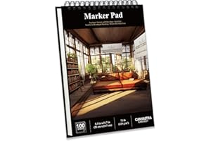 CANVASTRA Marker Paper Sketchbook, 100 Sheets Alcohol Marker Paper, 73 lb/ 120 GSM (8.3x11.7 Inch) A4 Marker Sketchbook Bleedproof, Spiral Bound Marker Paper Pad, Sketch Pads for Drawing for Adults & Teens.