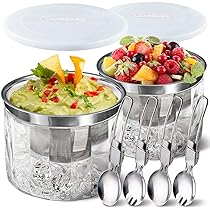 LIMOEASY Iced Salad Bowl, 4.5 Qt Large Chilled Serving Bowl