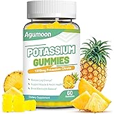 Potassium Gummies 1000mg, Potassium Citrate Gummies for Adults Women & Men, Chewable Potassium Supplement Support Leg Cramps & Muscle Health - Sugar Free, Vegan,60 Count