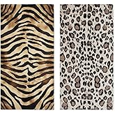 Vexlix Animals Stripe Hand Towels Set of 2 Modern Skin Tiger Print Leopard Bathroom Kitchen Towel Lightweight Breathable Face Towel for Gym Hotel Sport Decor 14