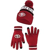 Ultra Game Youth NFL Official Super Soft Winter Beanie Knit Hat With Extra Warm Touch Screen Gloves