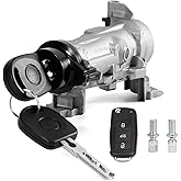 loosoo 1K0905851B Ignition Starter Switch Lock Cylinder w/Intelligent Remote Key (Chip 48, 433HZ) Fit for MK6 2006-2008 2009-2019 VW Jetta Passat, 2004-2007 2010 2011 Golf EO Rabbit Tiguan