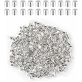 500 Pieces Tube Crimp Beads for Jewelry Making 2MM Crimping Beads for DIY Necklace Earring Bracelet Crimp Stopper Silver Tube Crimp End Brass Crimp Tube Spacer Tiny Loose Crimp Tube Bead (Silver)