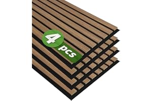 Art3d 4-Pack 12" x 93" Soundproof Wood Slat Panels, 31 sq.ft Acoustic Wall Panels, 3D Wall Panels with Wood Slat Design, Decorative Wood Wall Panel for Accent Walls-Deep Walnut