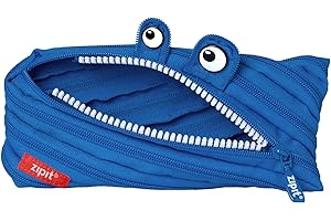 ZIPIT Monster Pencil Case for Kids, Cute Zipper Pouch for Boys Girls and Teens, Stationery Bag for School ,Blue