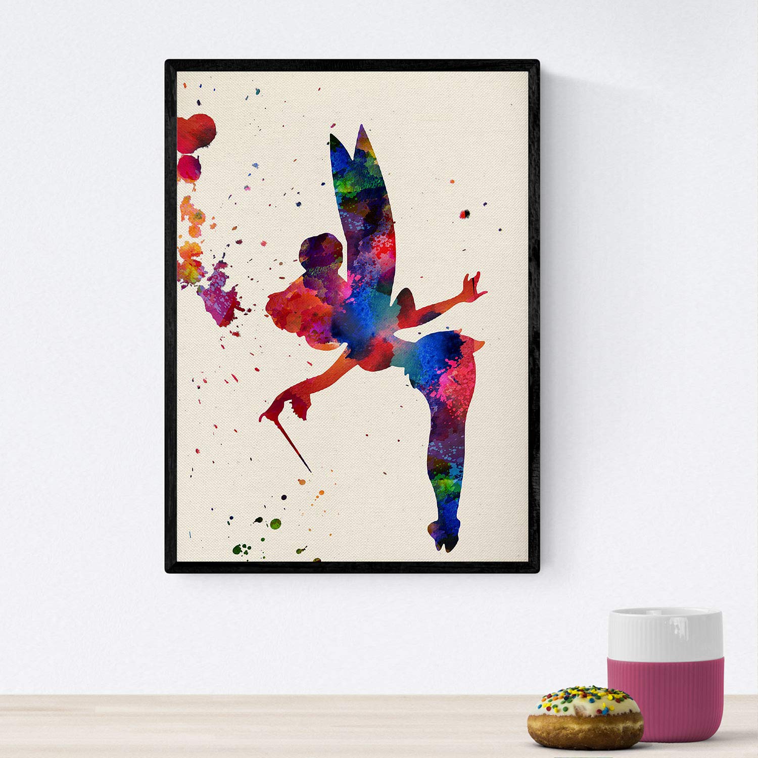 Nacnic Tinkerbell Poster with watercolor design. Mix with watercolor style sheets for interior decoration. A4 size