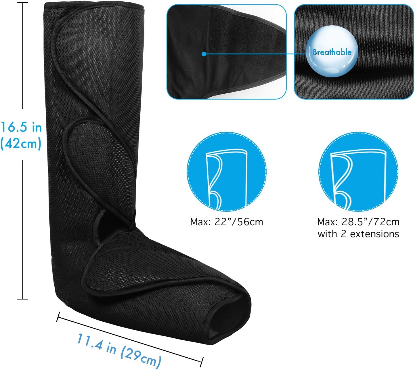 QUINEAR Leg Massager with Heat Air Compression Massage for Foot & Calf Helpful for Circulation and Muscles Relaxation: Health & Personal Care
