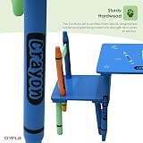 Oypla Wooden Crayon Table & Chairs Set for Kids - Indoor/Outdoor Use view 5