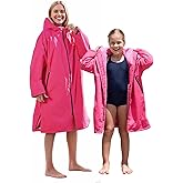 Owntop Swim Parka Kids Adult | Waterproof & Sherpa Lining | Velcro Arm Patch | Oversized Hooded Surf Poncho Changing Robe