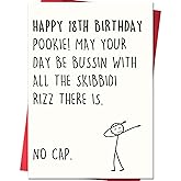 IDU 18th Birthday Card,Happy 18th Birthday Gifts & Decorations for Boys Girls,Funny 18 Year Old Birthday Gifts Cards for Son Daughter with Gen Z Slang Meme-Inspired Design