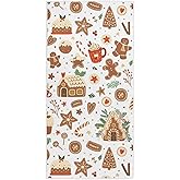 Peystean Attractive Soft Cotton Towels, Christmas Gingerbread Houses Tree Candy Absorbent Hand Towel Home Decor for Guest, Bathroom, Beach, Guest, Hotel, Gym and Spa(16" x 30")