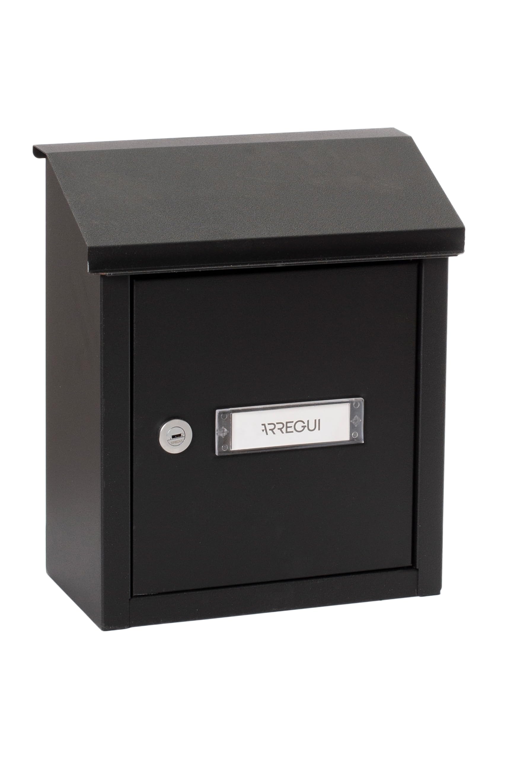 ARREGUI V4094 Letter Box Galvanised Steel Wall-Through Letter Box in Size S DIN A5 for Combining with Letter Plate Flap Black