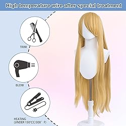 UTIEHD 100cm / 40 Inch Long Wig, Universal Anime