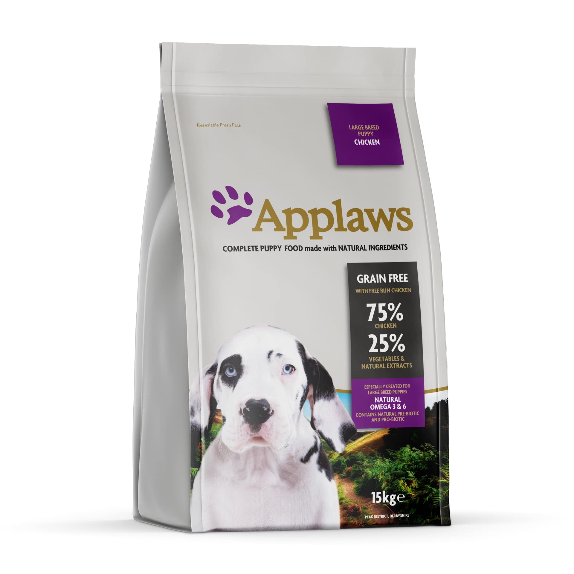 Applaws Complete and Grain Free Dry Puppy Dog Food 15kg Chicken for Large Puppy Breeds