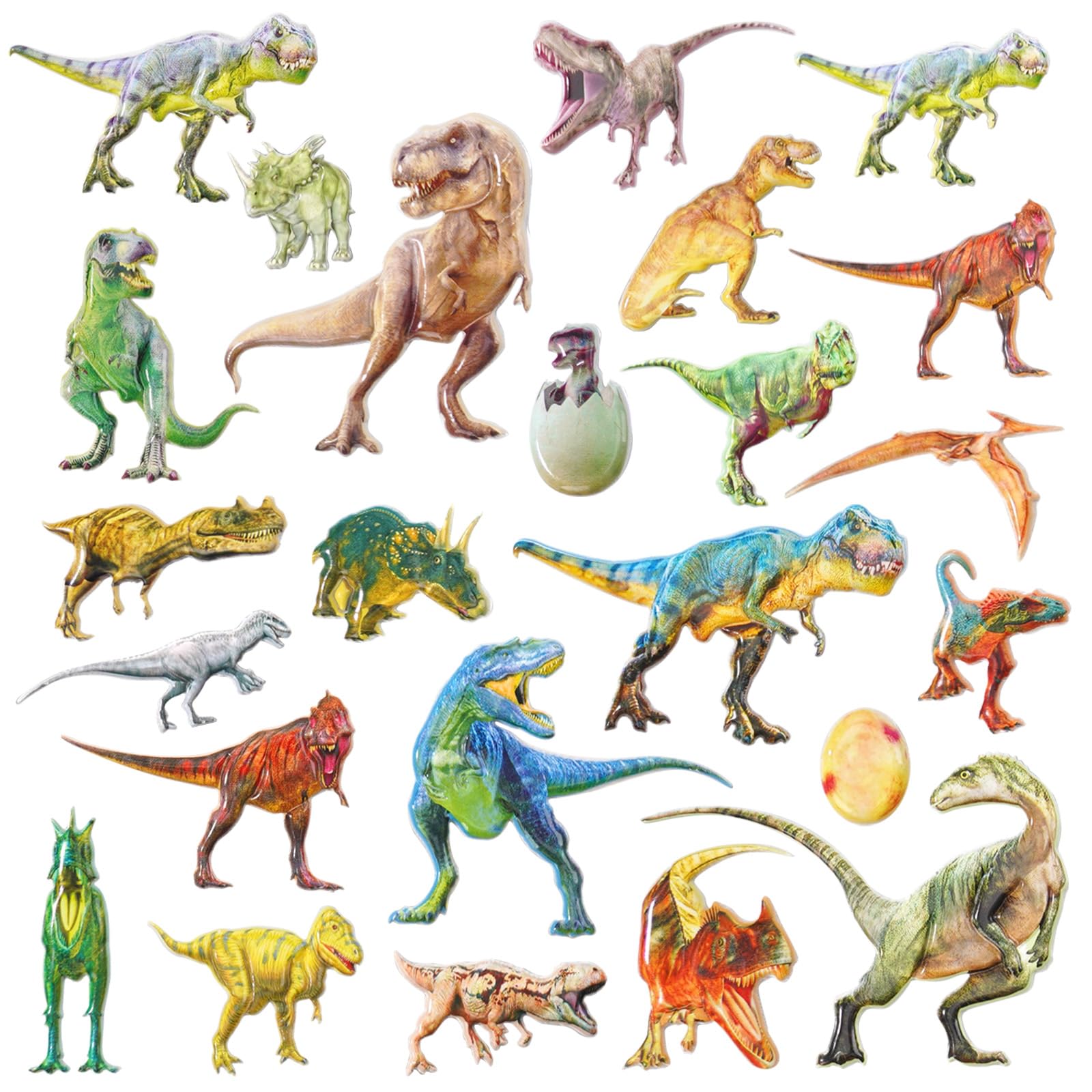 SHANGRLA Puffy Dinosaur Stickers for Kids Toddlers – Small 3D Bubble Dino Birth Egg Stickers- Reusable Foam Dinosaurs Stickers for Boys Girls Party Favors - 4 Sheets