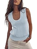 Saodimallsu Womens Summer Sweater Vest Sleeveless