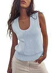 Saodimallsu Womens Summer Sweater Vest Sleeveless