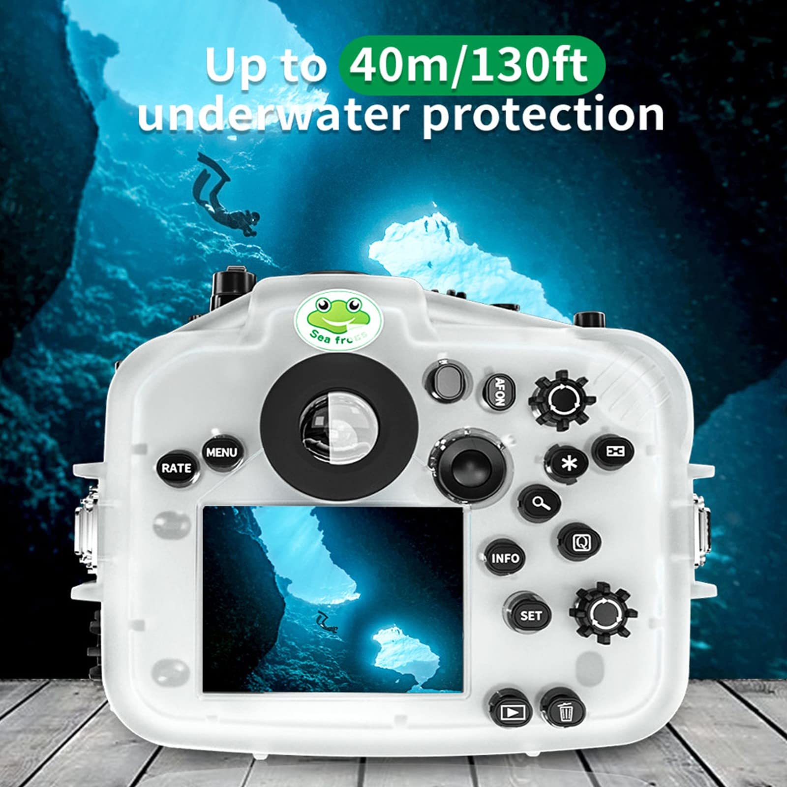 Seafrogs Underwater Housing for Canon EOS R6 Waterproof Case with 100mm Flat Port Compatible with 16-35mm, 24-105mm,100mm and 15-35mm Lens