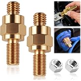 Side Post Battery Terminal Bolt 2 Set 3/8"-16&amp;3/8"-24 Brass Standard Battery Side Post Long Stud Side Post to Top Post Battery Adapter Bolt Compatible with GM Post