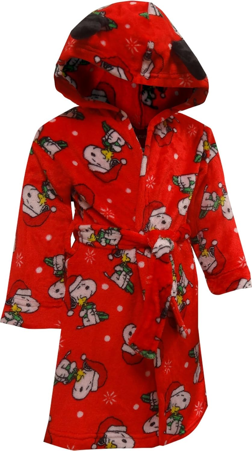 Komar Kids Boys Peanuts Snoopy Christmas Holiday Plush Hooded Toddler