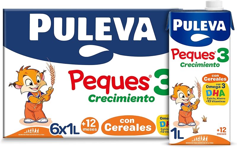 Crianças de 3 anos com cereais Crescimento do Leite +12 meses, embalagem 6x1L
