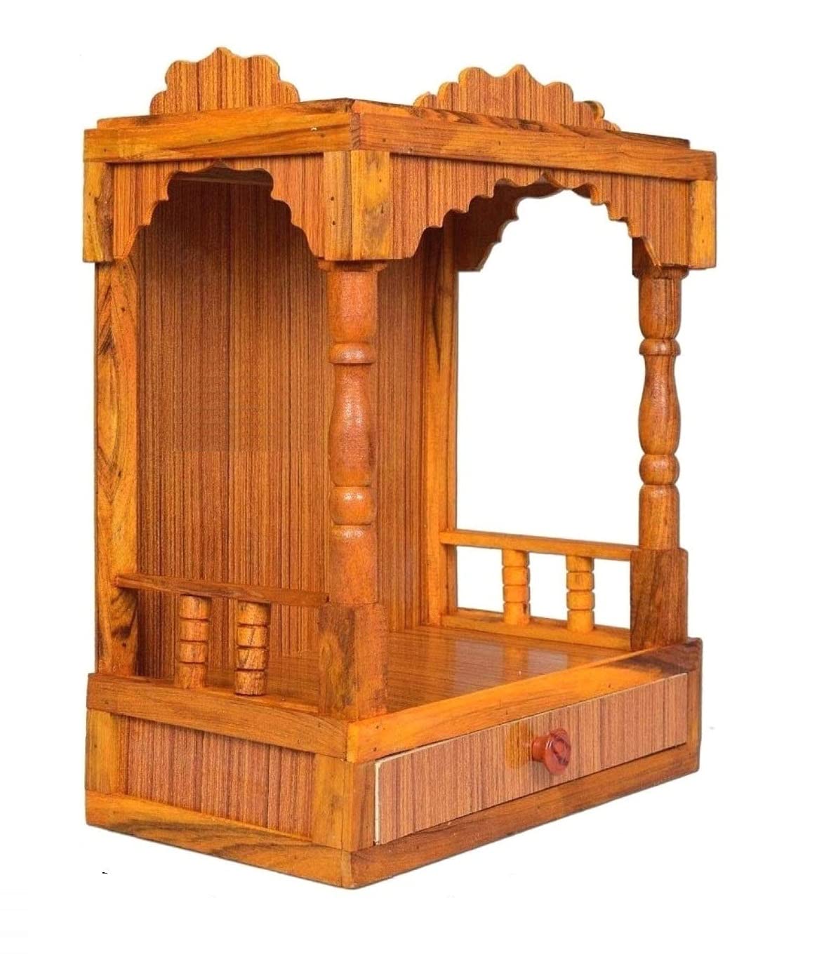 Hydroshell Wooden Plywood Mandir for Pooja Home Decoration Wall Mounten