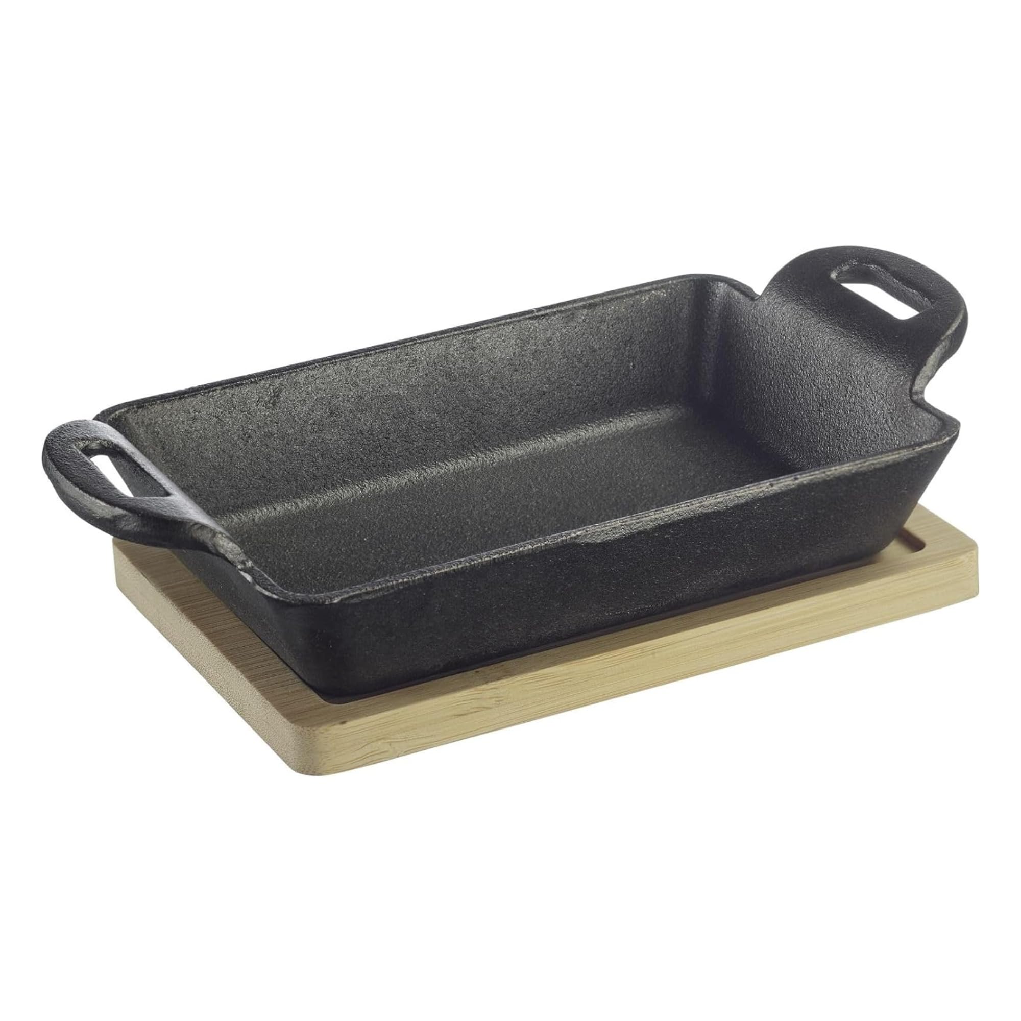 Westmark Gusseiserne Schale Tapas + Friends – kleine Gusseisen-Auflaufform, für alle Herdarten geeignet, auch Induktion und Grill, inkl. Bambus-Untersetzer – Eisen, 300 ml