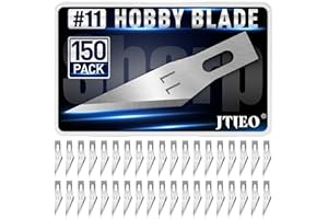 JTIEO 150 PCS Exacto Knife Blades 11, Sharp Hobby Knife Blades, High Carbon Steel Craft, 11 Hobby Knife Replacement Blades, Exacto Blades for Art, Scrapbooking, Stencil, Paper Cutting