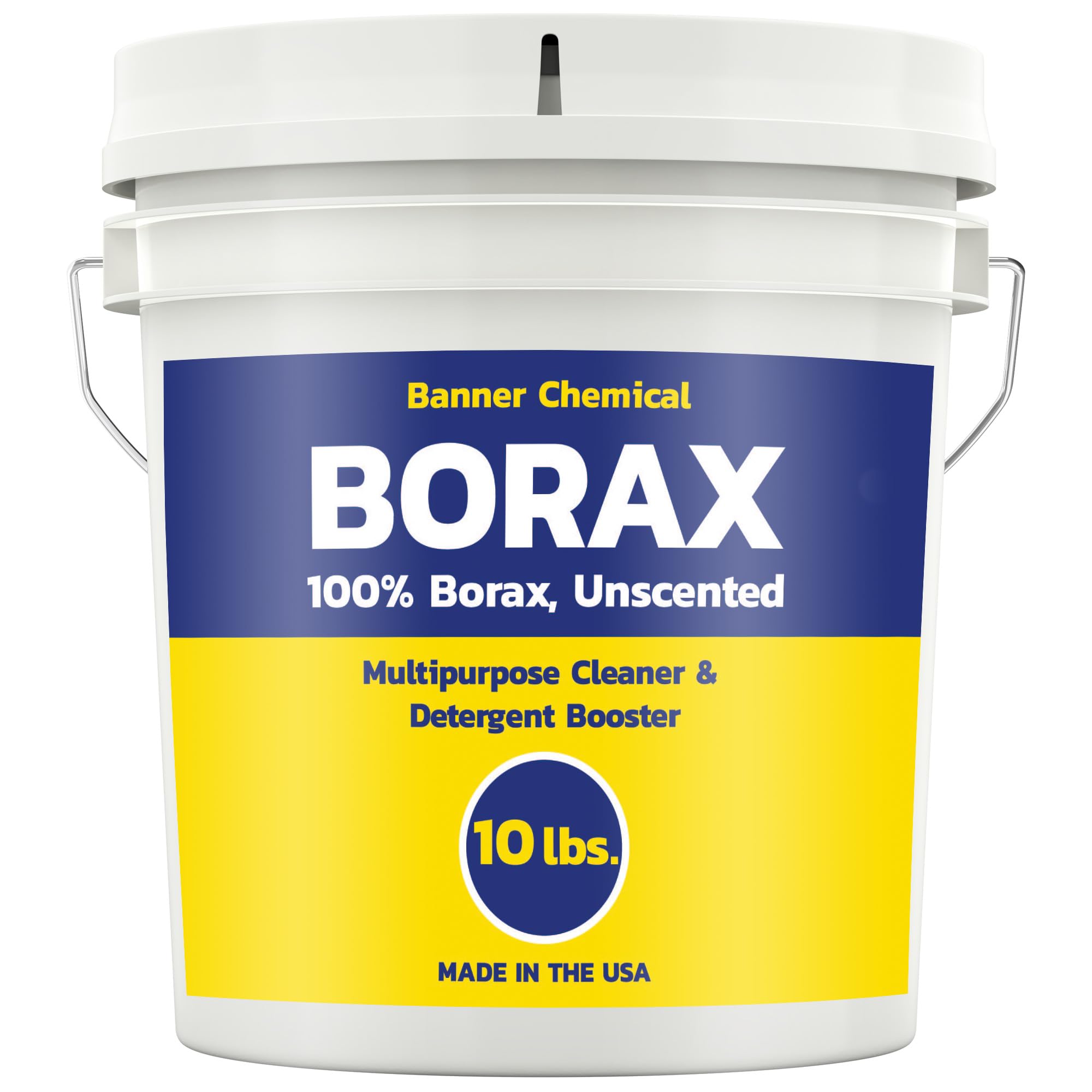 Photo 1 of Banner Chemical Raw Borax (10 lbs) - 100% Pure, Unscented, Multi-Purpose Cleaner & Detergent Booster - Natural Household Cleaner and Stain Remover - Made in the USA