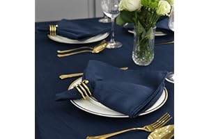 maxmill Jacquard Cloth Napkins 20 x 20 Inch Swirl Pattern Soft Comfortable and Luxury Serviette for Restaurant Family Dinners Weddings Parties and Banquets Set of 4 Navy Blue