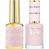 DND Gel Nail Polish Duo, Pink Nude | Matching UV/LED Gel Polish &amp; Air Dry Lacquer Set, Chip-Free Long Lasting Pink Nude Nail Color, Easy Soak Off Removal