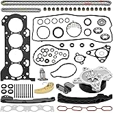Head Gasket Set Water Pump Timing Chain Cylinder Head Bolts Kit Compatible with Toyota Corolla 2009-2016,fit for Scion xD 2008-2014,fit for Matrix 2009-2014,fit for 1.8 L,HS26515PT, AW6351, TK928
