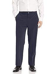 Savane Men's Flat Front Active Flex 4-Way Stretch