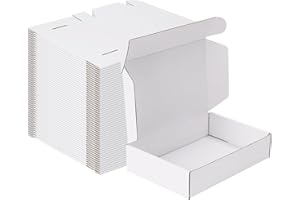 MEBRUDY 9x6x2 Inches Shipping Boxes Pack of 50, Small Corrugated Cardboard Box for Mailing Mailer Packing, White
