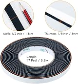 GINOYA BBQ Smoker Tape 17ft High Heat Grill Seal Self Stick Gasket 1/2 Inch view 2