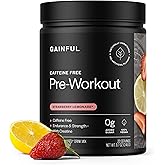 Gainful Caffeine Free Pre Workout Powder with Creatine, Strawberry Lemonade Flavor, Supports Strength, Endurance, & Recovery, BCAAs, Beta Alanine, L-Citrulline, No Artificial Ingredients, 20 Servings