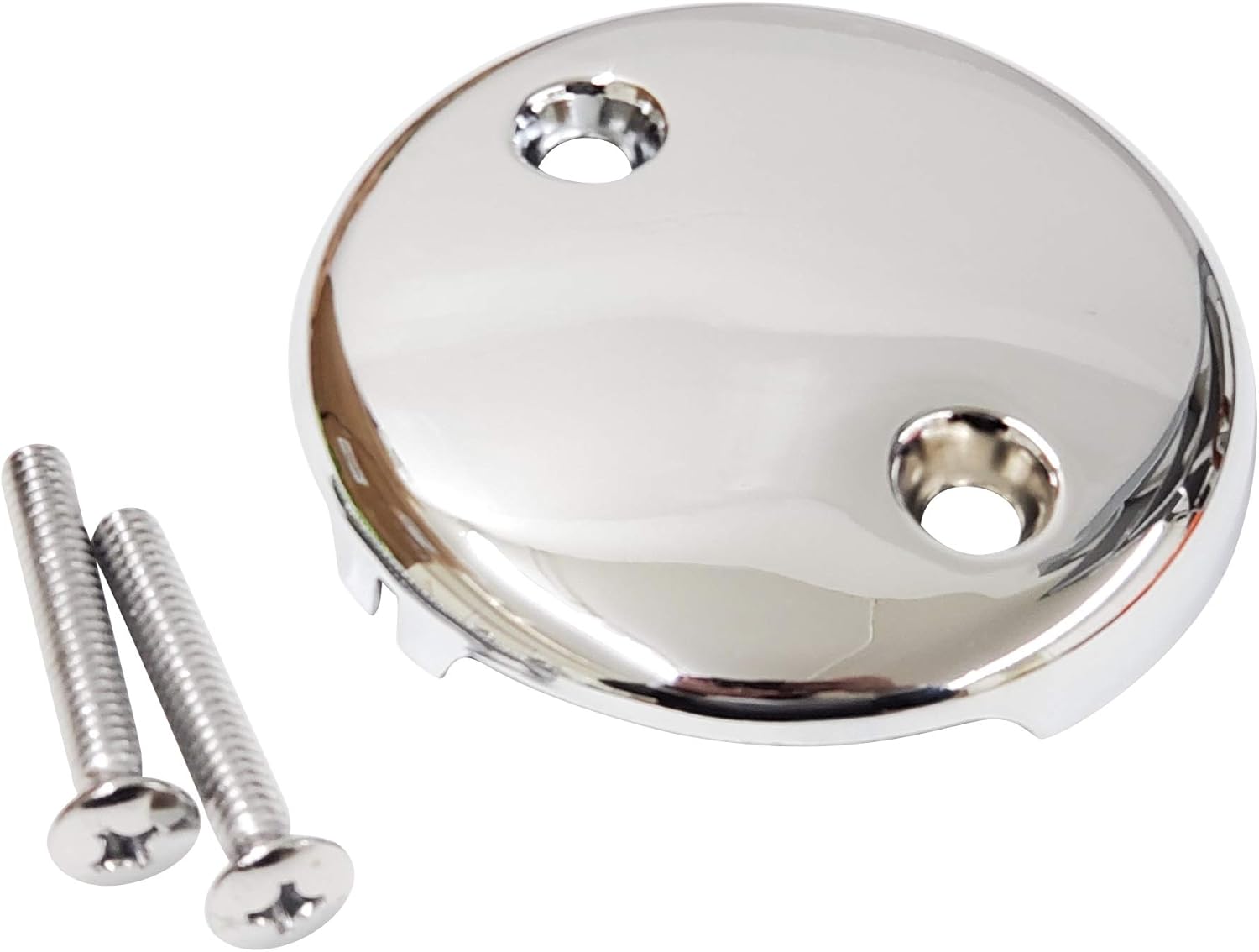 Universal Bathtub Drain Two Hole Overflow Face Plate Chrome Polished - - 