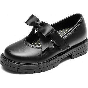 DREAM PAIRS Girls Mary Jane School Uniform Shoes | Platform Hook and Loop with Arch Support Insole Roomy Round Toe Chunky Oxf