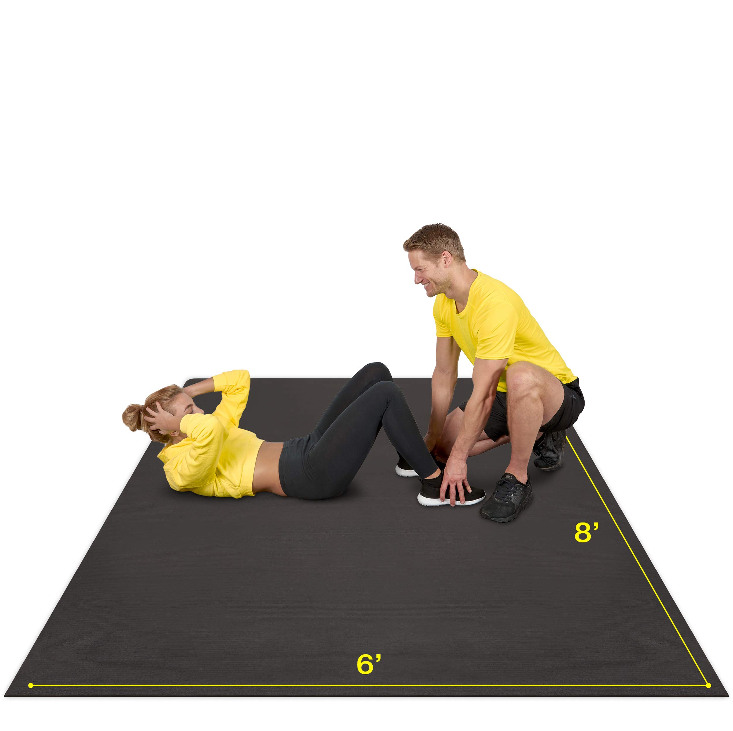 Premium Extra Large Exercise Mat 8' x 6' x 7mm UltraDurable NonSlip