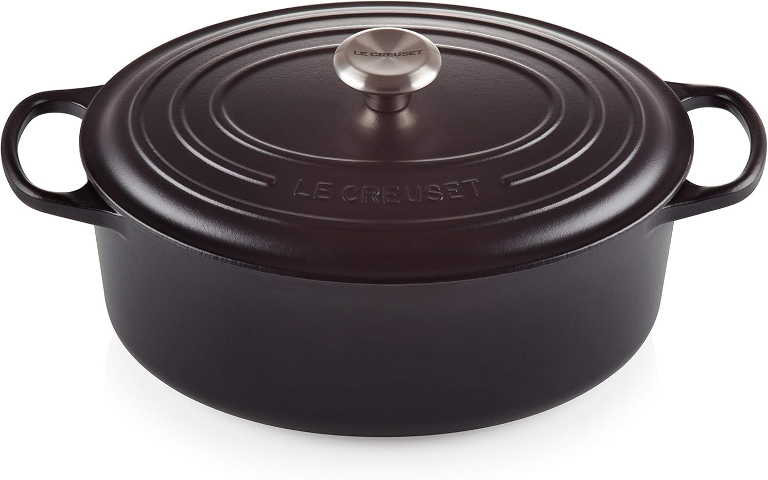 Le Creuset Signature Gusseisen-Bräter mit Deckel, Ø 31 cm, Oval, Für alle Herdarten und Induktion geeignet, Volumen: 6,3 l, 5,705 kg, Schwarz