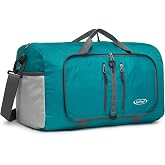 G4Free 40L Foldable Carry-on Travel Duffle Bag Packable Sports Gym Bag | Water Resistant Nylon, Carry On Size Duffel, for Travel or Overnight Weekender Trip, for Men Women, Teal Blue
