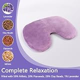 Aroma Season Microwave Face Heating Mask - Lavender Scent, Washable, Purple view 3